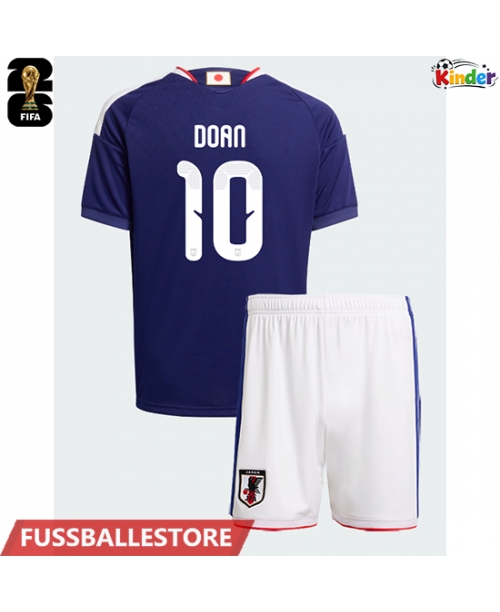 Günstige Japan Ritsu Doan #10 Heimtrikotsatz Kinder WM 2026 Kurzarm (+ Kurze Hosen)